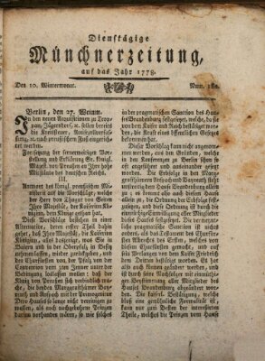 Münchner Zeitung (Süddeutsche Presse) Dienstag 10. November 1778