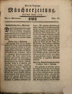 Münchner Zeitung (Süddeutsche Presse) Freitag 20. November 1778