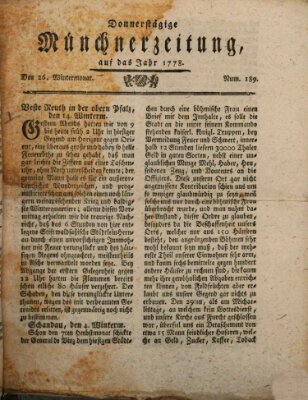 Münchner Zeitung (Süddeutsche Presse) Donnerstag 26. November 1778