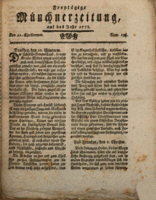 Münchner Zeitung (Süddeutsche Presse) Freitag 11. Dezember 1778