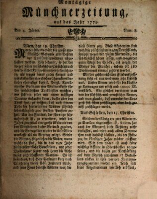 Münchner Zeitung (Süddeutsche Presse) Montag 4. Januar 1779