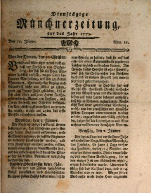 Münchner Zeitung (Süddeutsche Presse) Dienstag 19. Januar 1779