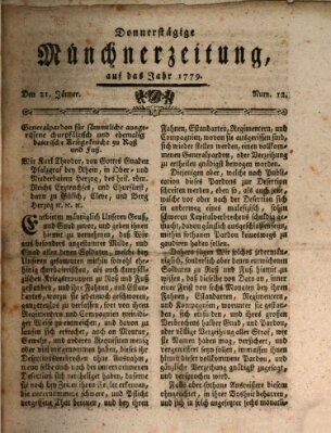 Münchner Zeitung (Süddeutsche Presse) Donnerstag 21. Januar 1779