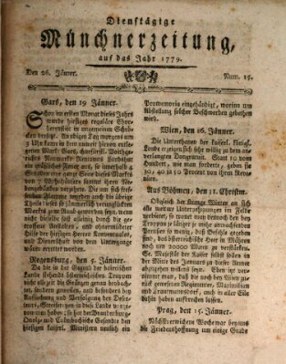 Münchner Zeitung (Süddeutsche Presse) Dienstag 26. Januar 1779