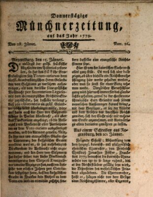 Münchner Zeitung (Süddeutsche Presse) Donnerstag 28. Januar 1779