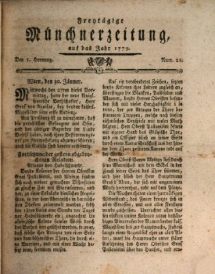 Münchner Zeitung (Süddeutsche Presse) Freitag 5. Februar 1779