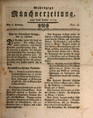 Münchner Zeitung (Süddeutsche Presse) Montag 8. Februar 1779