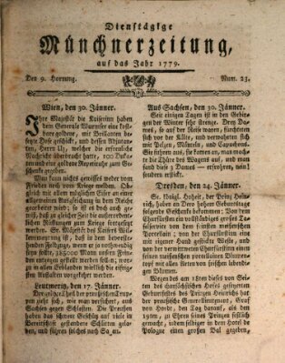 Münchner Zeitung (Süddeutsche Presse) Dienstag 9. Februar 1779