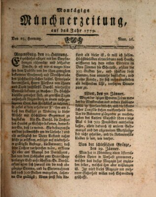 Münchner Zeitung (Süddeutsche Presse) Montag 15. Februar 1779