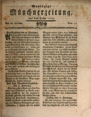 Münchner Zeitung (Süddeutsche Presse) Montag 22. Februar 1779