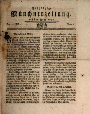 Münchner Zeitung (Süddeutsche Presse) Freitag 12. März 1779