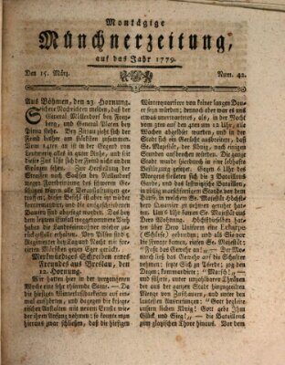 Münchner Zeitung (Süddeutsche Presse) Montag 15. März 1779