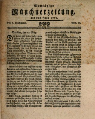 Münchner Zeitung (Süddeutsche Presse) Montag 7. Juni 1779