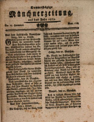 Münchner Zeitung (Süddeutsche Presse) Donnerstag 15. Juli 1779