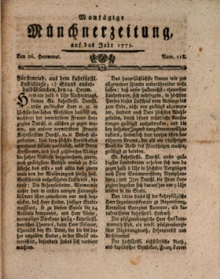 Münchner Zeitung (Süddeutsche Presse) Montag 26. Juli 1779