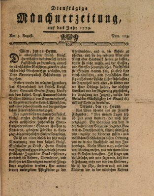 Münchner Zeitung (Süddeutsche Presse) Dienstag 3. August 1779