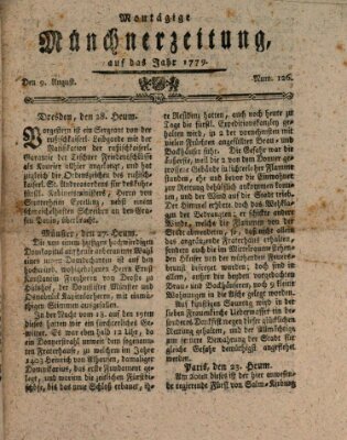 Münchner Zeitung (Süddeutsche Presse) Montag 9. August 1779