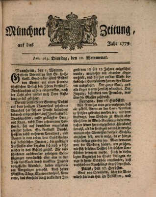 Münchner Zeitung (Süddeutsche Presse) Dienstag 12. Oktober 1779