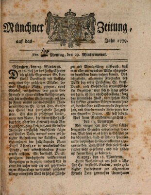 Münchner Zeitung (Süddeutsche Presse) Montag 29. November 1779