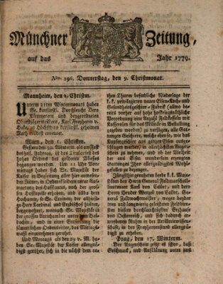 Münchner Zeitung (Süddeutsche Presse) Donnerstag 9. Dezember 1779