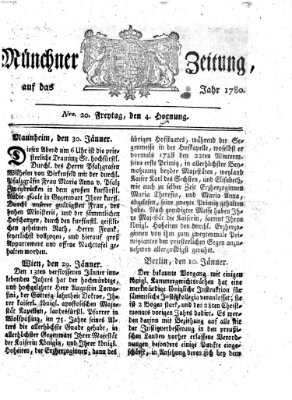 Münchner Zeitung (Süddeutsche Presse) Freitag 4. Februar 1780