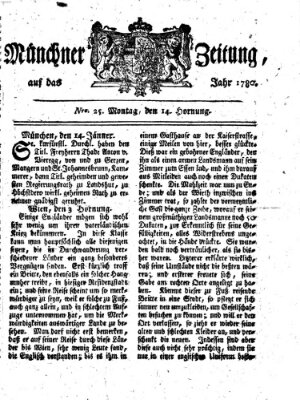 Münchner Zeitung (Süddeutsche Presse) Montag 14. Februar 1780