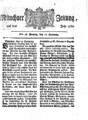 Münchner Zeitung (Süddeutsche Presse) Freitag 18. Februar 1780