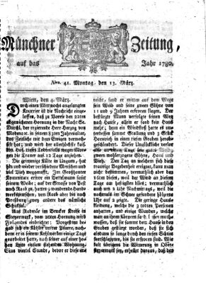 Münchner Zeitung (Süddeutsche Presse) Montag 13. März 1780