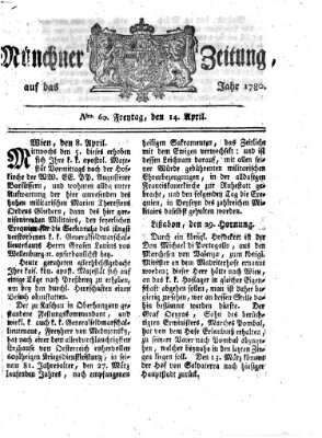 Münchner Zeitung (Süddeutsche Presse) Freitag 14. April 1780