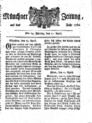 Münchner Zeitung (Süddeutsche Presse) Freitag 21. April 1780