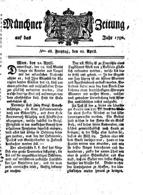 Münchner Zeitung (Süddeutsche Presse) Freitag 28. April 1780