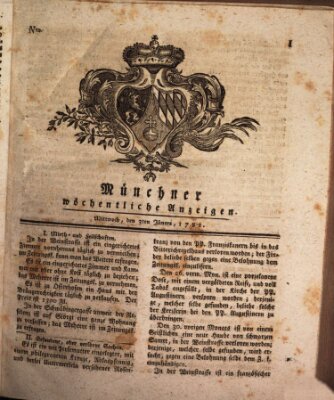 Münchner staats-, gelehrte, und vermischte Nachrichten (Süddeutsche Presse) Mittwoch 3. Januar 1781