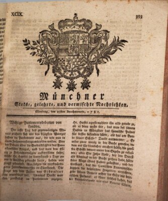 Münchner staats-, gelehrte, und vermischte Nachrichten (Süddeutsche Presse) Montag 25. Juni 1781