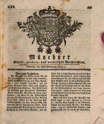 Münchner staats-, gelehrte, und vermischte Nachrichten (Süddeutsche Presse) Montag 23. Juli 1781