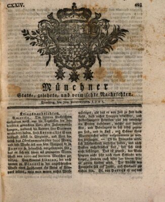 Münchner staats-, gelehrte, und vermischte Nachrichten (Süddeutsche Presse) Dienstag 7. August 1781