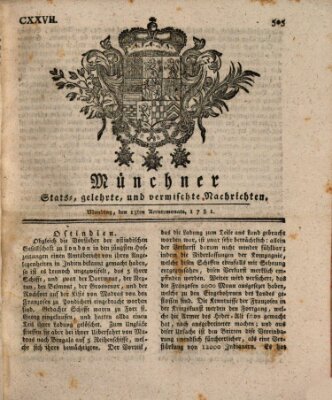 Münchner staats-, gelehrte, und vermischte Nachrichten (Süddeutsche Presse) Montag 13. August 1781