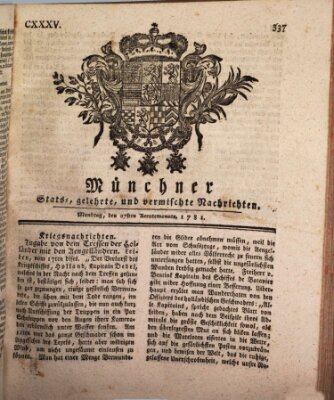 Münchner staats-, gelehrte, und vermischte Nachrichten (Süddeutsche Presse) Montag 27. August 1781