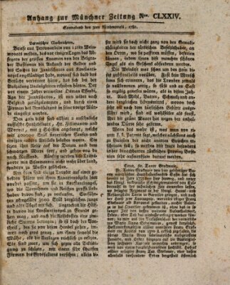 Münchner staats-, gelehrte, und vermischte Nachrichten (Süddeutsche Presse) Samstag 3. November 1781