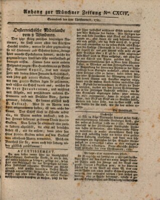 Münchner staats-, gelehrte, und vermischte Nachrichten (Süddeutsche Presse) Samstag 8. Dezember 1781