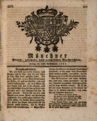 Münchner staats-, gelehrte, und vermischte Nachrichten (Süddeutsche Presse) Freitag 28. Dezember 1781