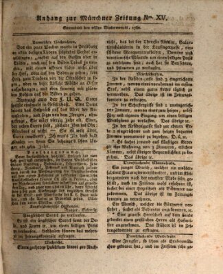 Münchner staats-, gelehrte, und vermischte Nachrichten (Süddeutsche Presse) Samstag 26. Januar 1782