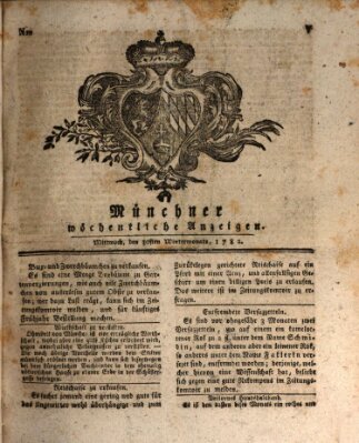 Münchner staats-, gelehrte, und vermischte Nachrichten (Süddeutsche Presse) Mittwoch 30. Januar 1782