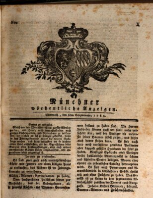 Münchner staats-, gelehrte, und vermischte Nachrichten (Süddeutsche Presse) Mittwoch 6. März 1782