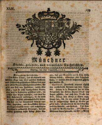 Münchner staats-, gelehrte, und vermischte Nachrichten (Süddeutsche Presse) Montag 18. März 1782