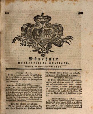 Münchner staats-, gelehrte, und vermischte Nachrichten (Süddeutsche Presse) Mittwoch 20. März 1782