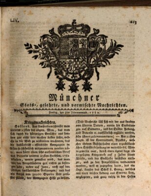 Münchner staats-, gelehrte, und vermischte Nachrichten (Süddeutsche Presse) Freitag 5. April 1782