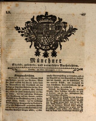 Münchner staats-, gelehrte, und vermischte Nachrichten (Süddeutsche Presse) Dienstag 16. April 1782