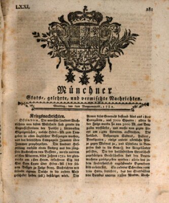 Münchner staats-, gelehrte, und vermischte Nachrichten (Süddeutsche Presse) Montag 6. Mai 1782