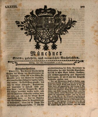 Münchner staats-, gelehrte, und vermischte Nachrichten (Süddeutsche Presse) Freitag 17. Mai 1782