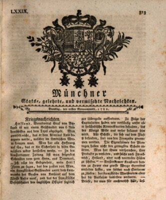 Münchner staats-, gelehrte, und vermischte Nachrichten (Süddeutsche Presse) Dienstag 21. Mai 1782